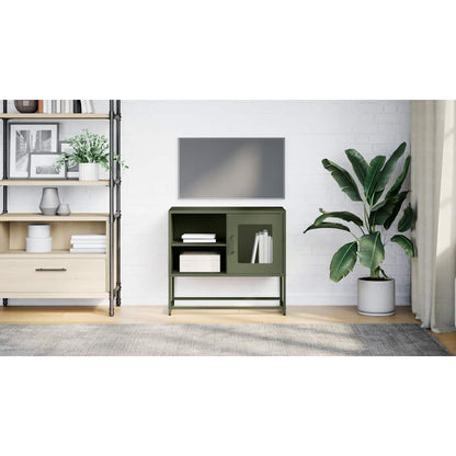 vidaXL TV Cabinet Olive Green 68x39x60.5 cm Steel 3