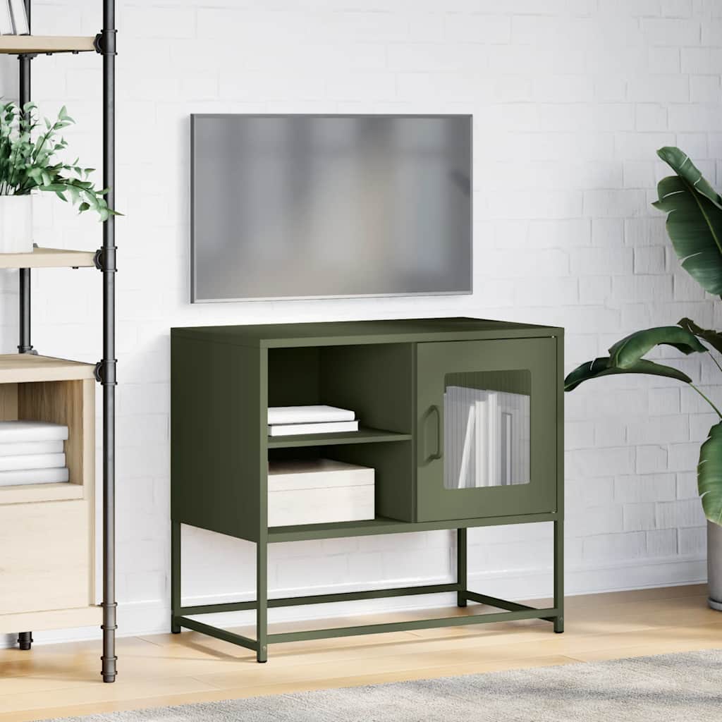 vidaXL TV Cabinet Olive Green 68x39x60.5 cm Steel 4