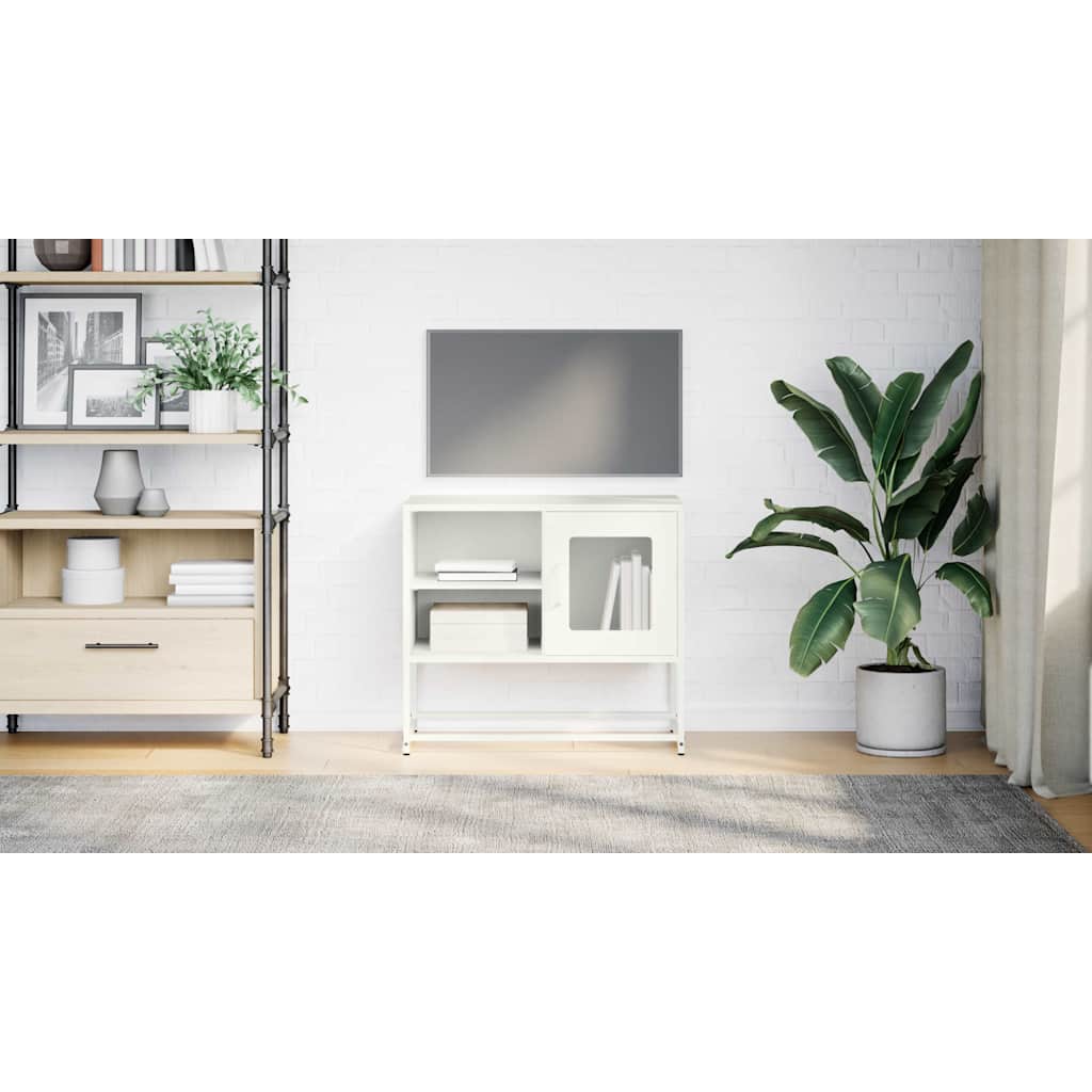 vidaXL TV Cabinet White 68x39x60.5 cm Steel 3