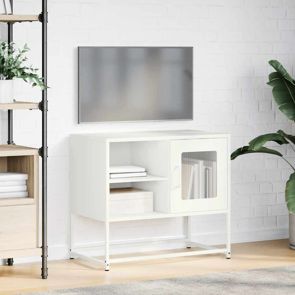 vidaXL TV Cabinet White 68x39x60.5 cm Steel 4