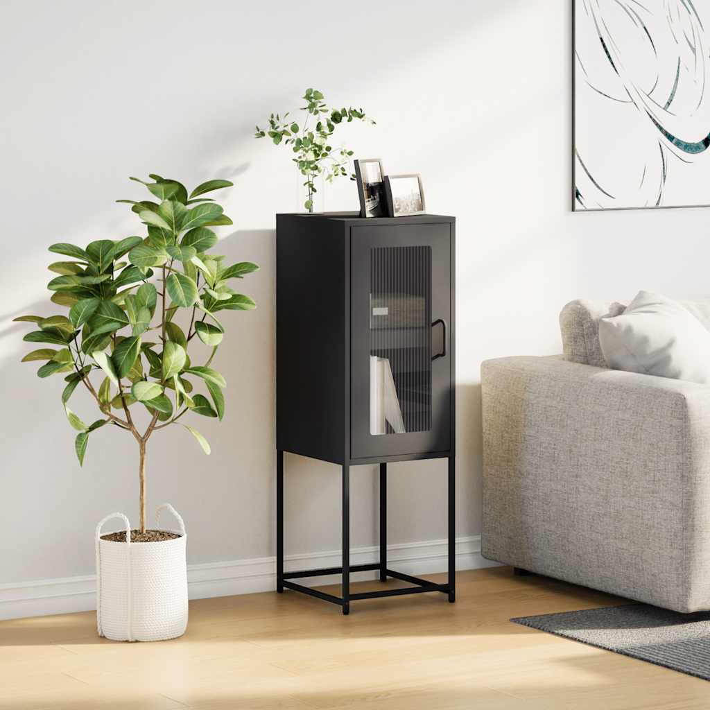 vidaXL Sideboard Black 36x39x107 cm Cold-rolled Steel 3