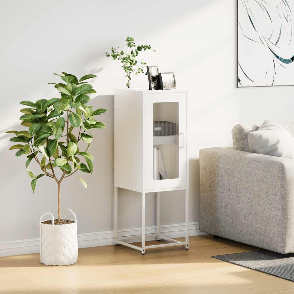 vidaXL Sideboard White 36x39x107 cm Cold-rolled Steel 3