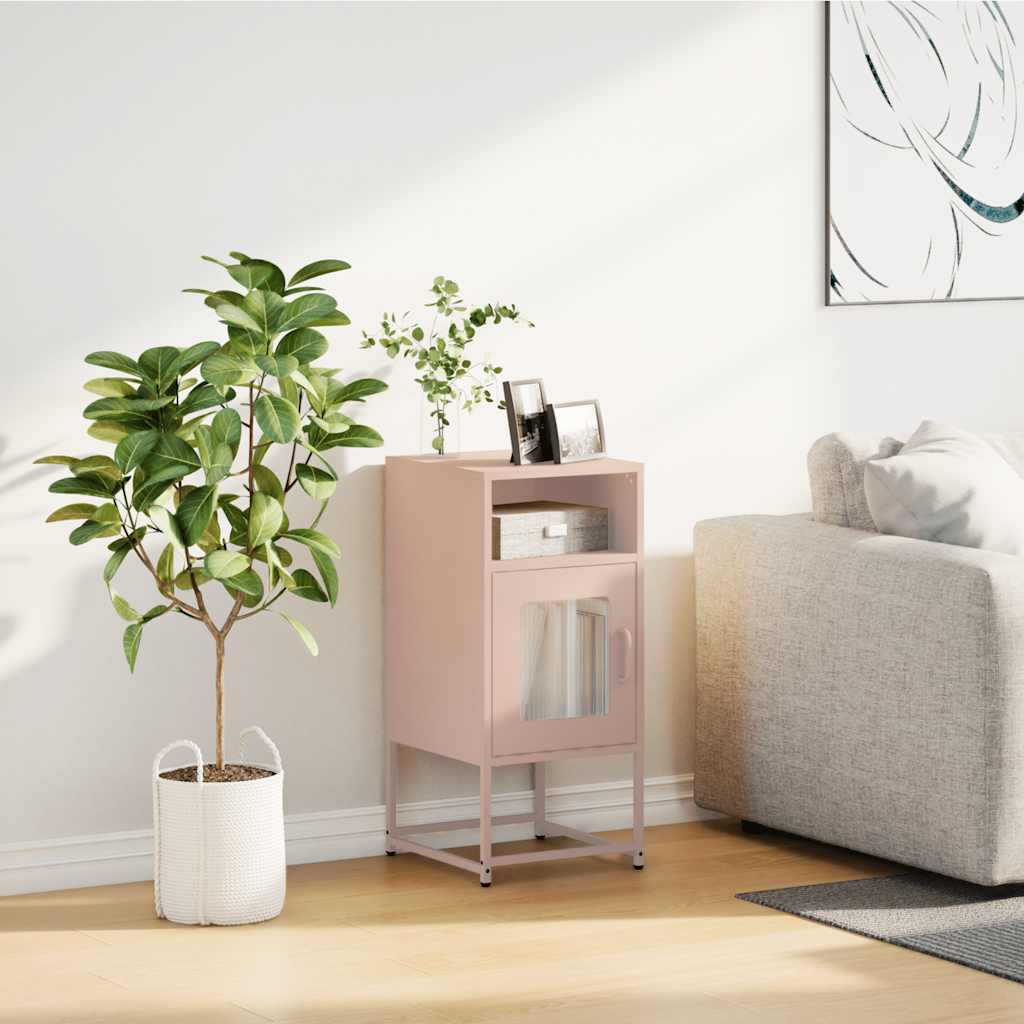vidaXL Bedside Cabinet Pink 36x39x78 cm Cold-rolled Steel 3