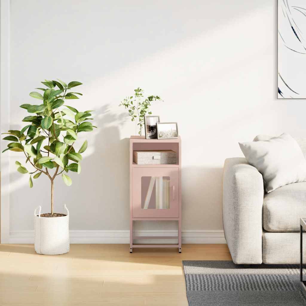 vidaXL Bedside Cabinet Pink 36x39x78 cm Cold-rolled Steel 4