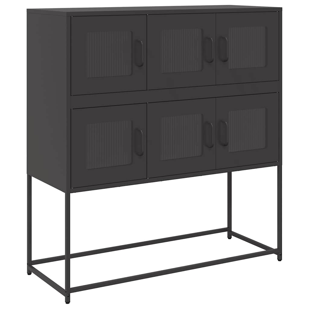 vidaXL Sideboard Black 100.5x39x107 cm Cold-rolled Steel 2