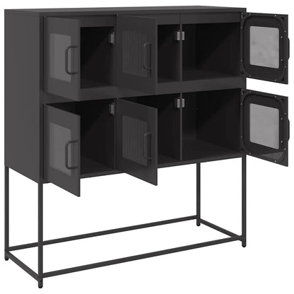 vidaXL Sideboard Black 100.5x39x107 cm Cold-rolled Steel 6