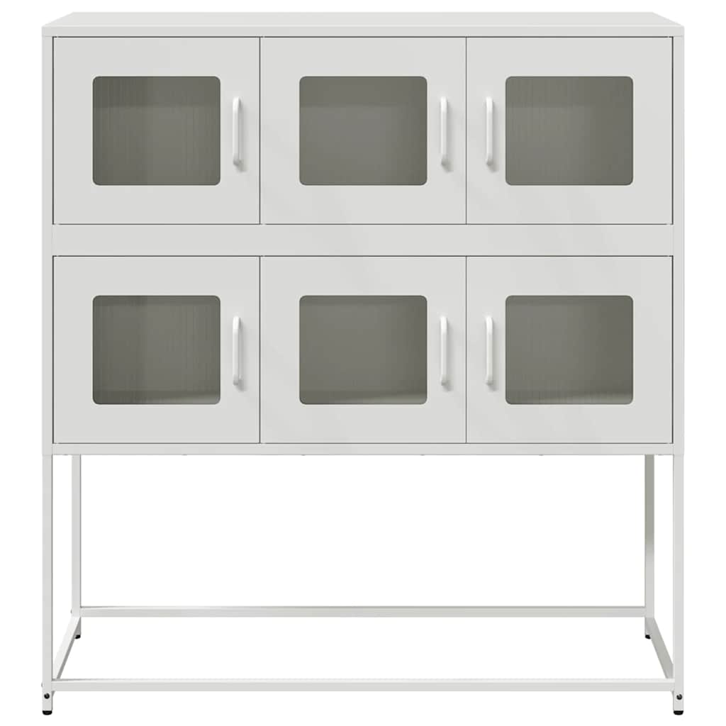 vidaXL Sideboard White 100.5x39x107 cm Cold-rolled Steel 5