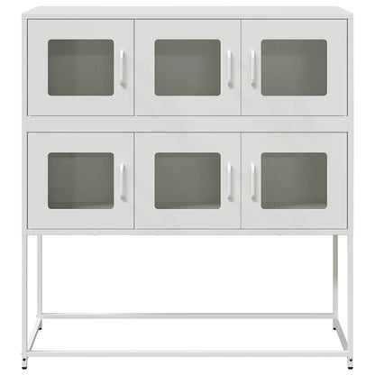 vidaXL Sideboard White 100.5x39x107 cm Cold-rolled Steel 5