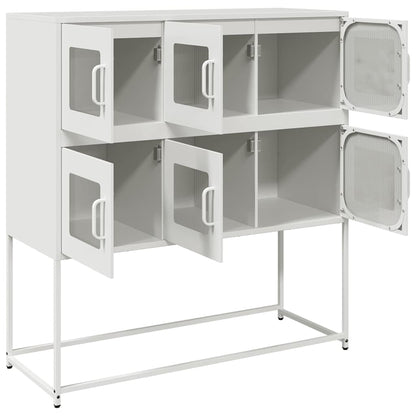 vidaXL Sideboard White 100.5x39x107 cm Cold-rolled Steel 6