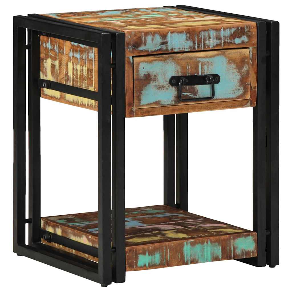 vidaXL Bedside Cabinet Multicolour 40 x 40 x 50 cm Solid Reclaim Wood 4