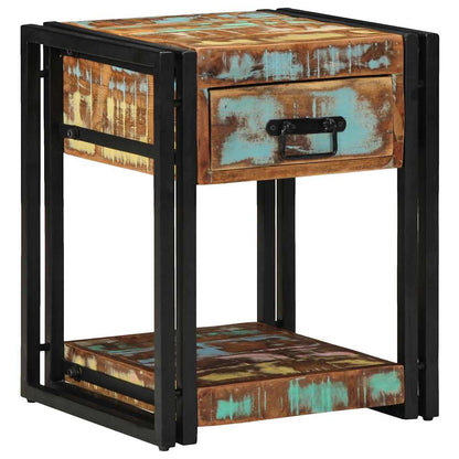 vidaXL Bedside Cabinet Multicolour 40 x 40 x 50 cm Solid Reclaim Wood 4