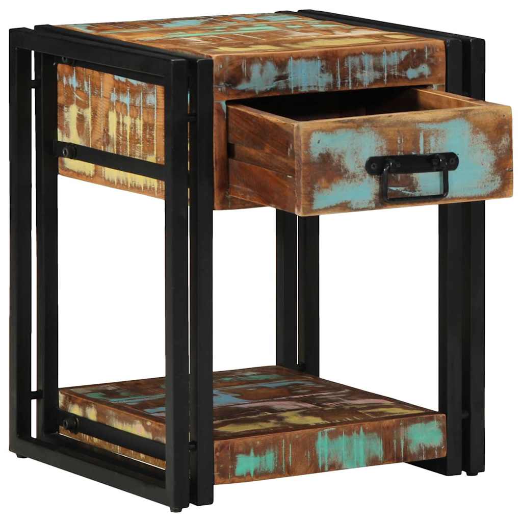 vidaXL Bedside Cabinet Multicolour 40 x 40 x 50 cm Solid Reclaim Wood 1