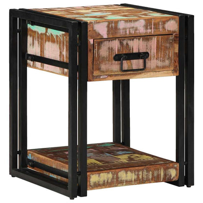 vidaXL Bedside Cabinet Multicolour 40 x 40 x 50 cm Solid Reclaim Wood 2