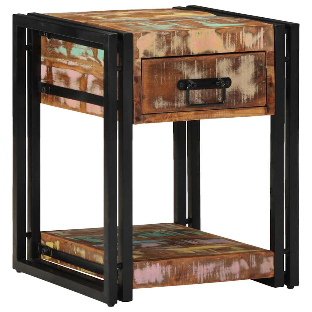vidaXL Bedside Cabinet Multicolour 40 x 40 x 50 cm Solid Reclaim Wood 3