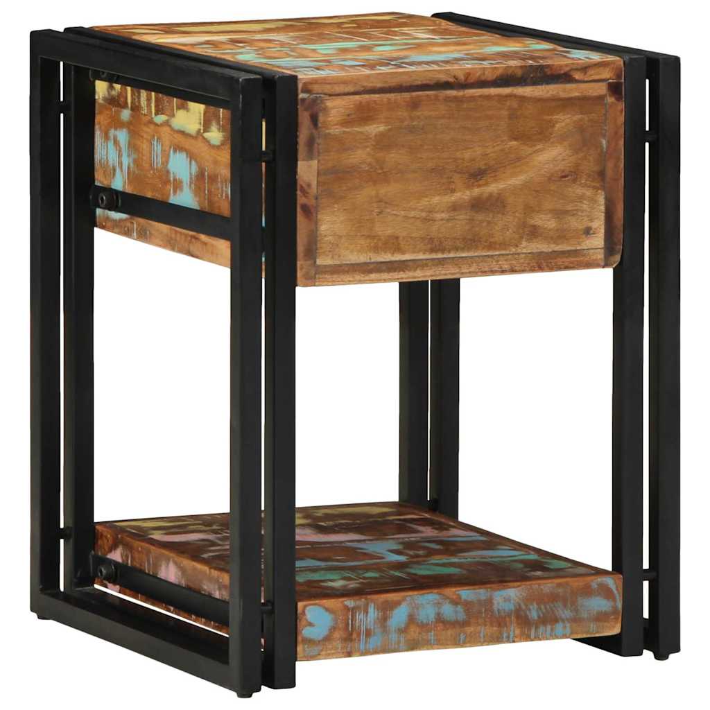 vidaXL Bedside Cabinet Multicolour 40 x 40 x 50 cm Solid Reclaim Wood 5