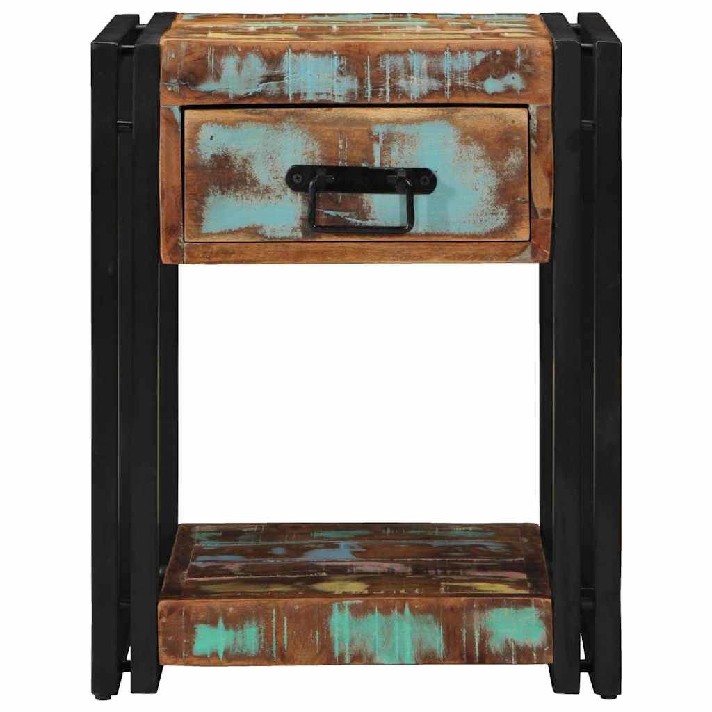 vidaXL Bedside Cabinet Multicolour 40 x 40 x 50 cm Solid Reclaim Wood 6