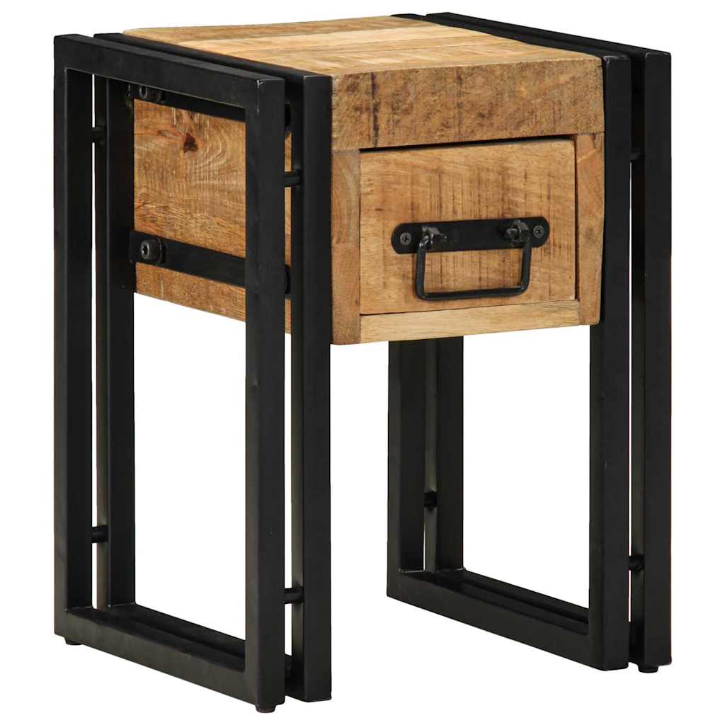 vidaXL End Table Brown and Black 30 x 30 x 40 cm Solid Mango Wood 1