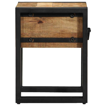 vidaXL End Table Brown and Black 30 x 30 x 40 cm Solid Mango Wood 6