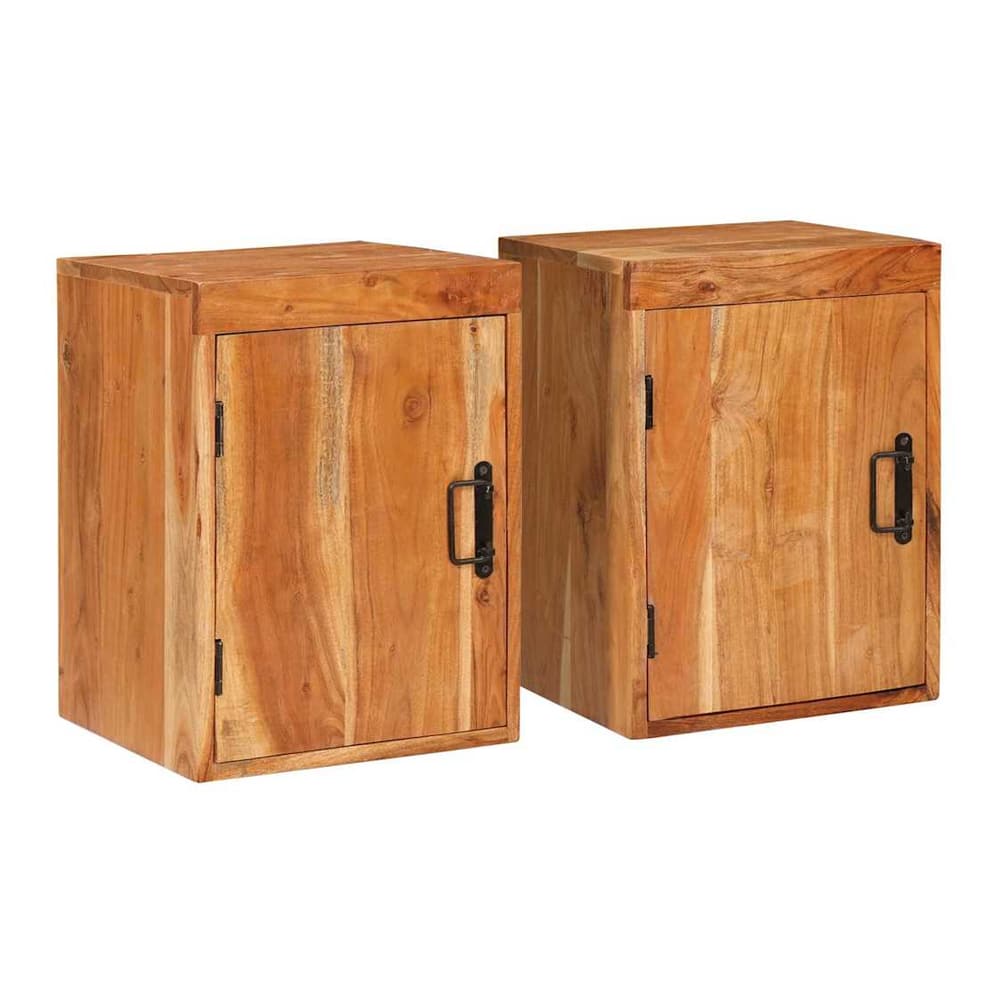 Bedside Table Brown 35 x 33 x 48 cm Solid Wood Acacia Solid acacia wood 2