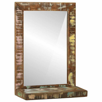 vidaXL Bathroom Mirror Brown 50 x 22 x 70 cm Solid Reclaim Wood 3