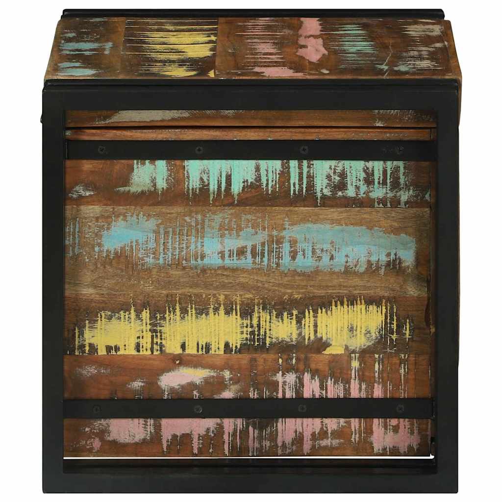 vidaXL Storage Box Brown and Black 40 x 40 x 40 cm Solid Acacia Wood 6