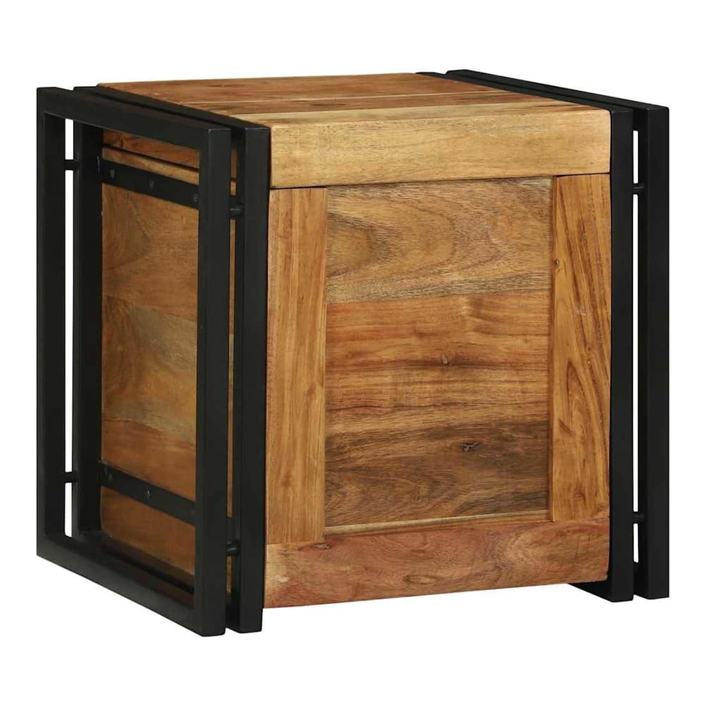 Storage Box Brown and Black Solid Depth 40 cm 40 cm 40 cm Acacia wood