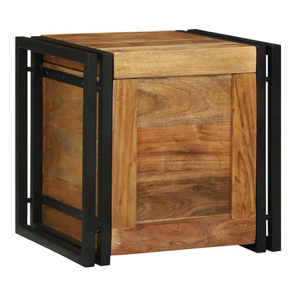 Storage Box Brown and Black Solid Depth 40 cm 40 cm 40 cm Acacia wood
