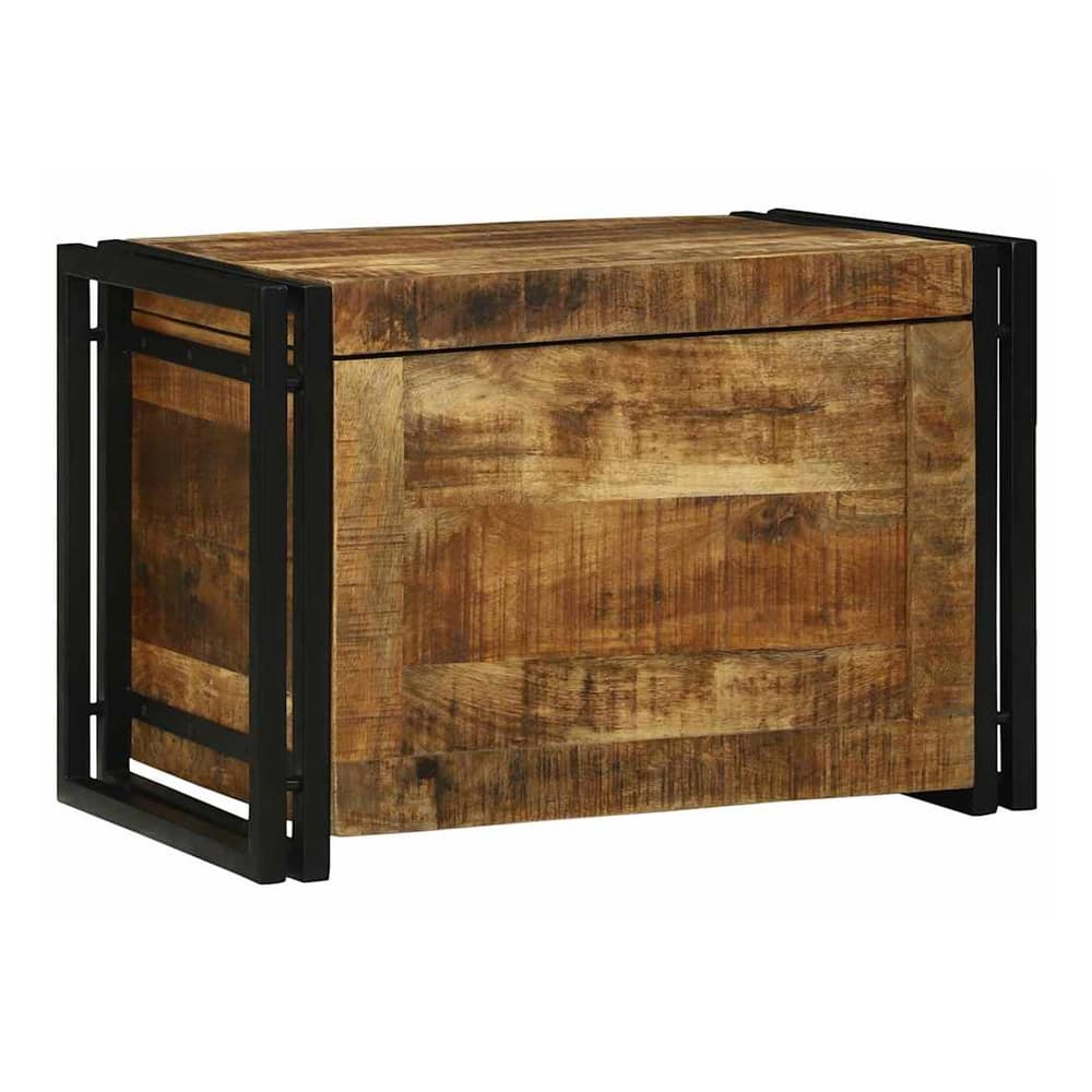 Storage Box Brown and Black Solid Depth 40 cm 60 cm 41 cm Rough mango wood