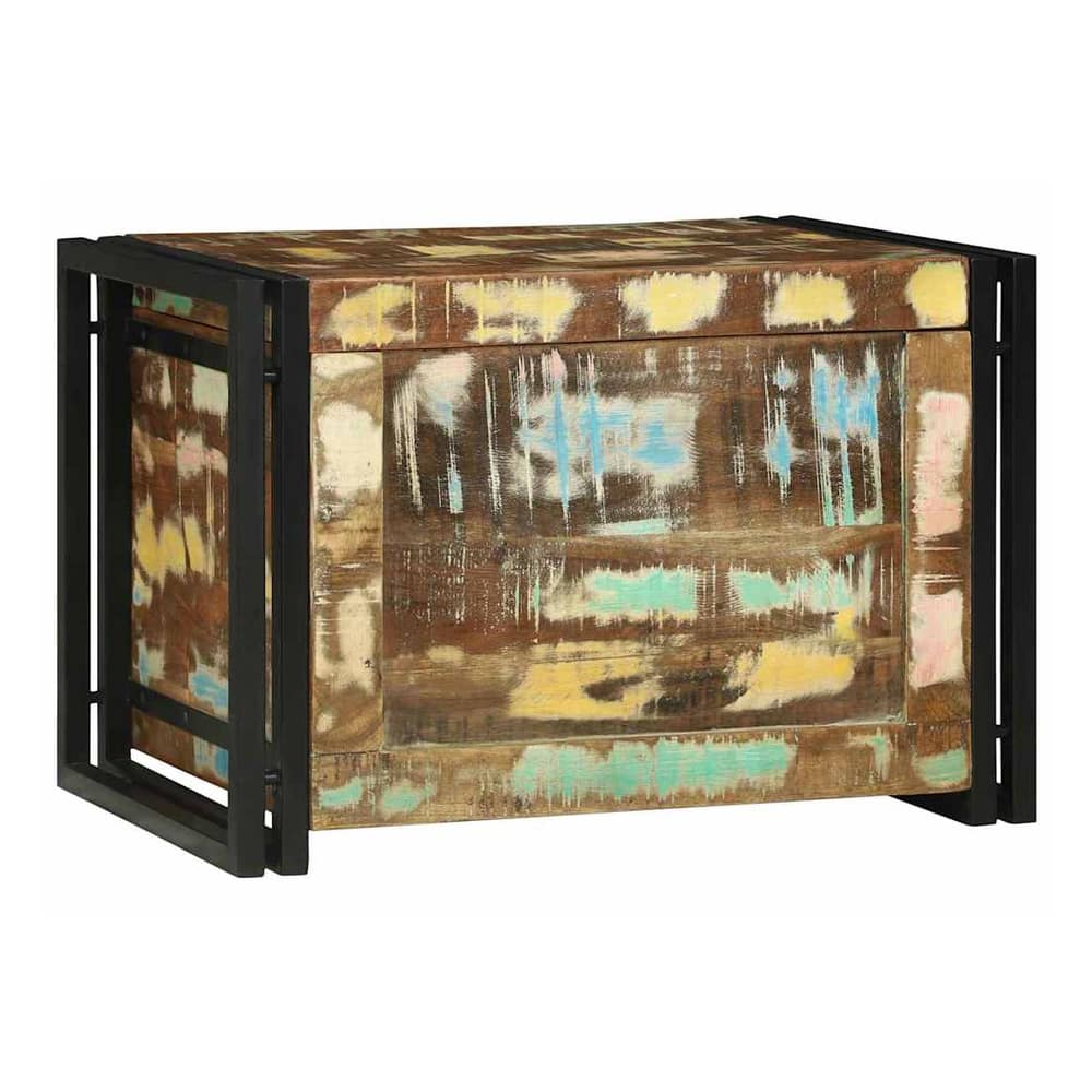 Storage Box Brown and Black Solid Depth 40 cm 60 cm 41 cm Reclaimed wood