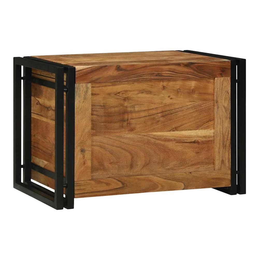 Storage Box Brown and Black Solid Depth 40 cm 60 cm 41 cm Acacia wood