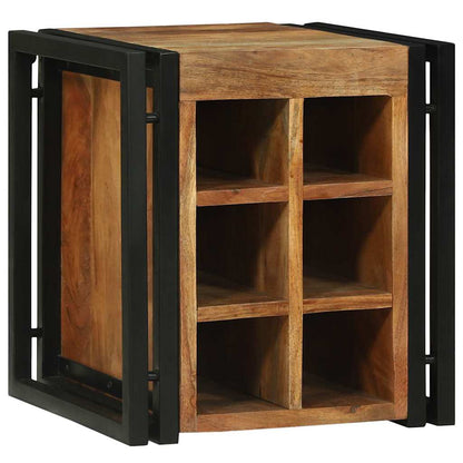vidaXL Wine Rack Brown and Black 35 x 35 x 39 cm Solid Acacia Wood 2