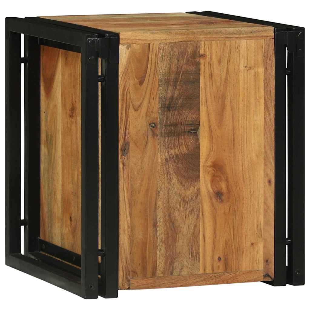 vidaXL Wine Rack Brown and Black 35 x 35 x 39 cm Solid Acacia Wood 6