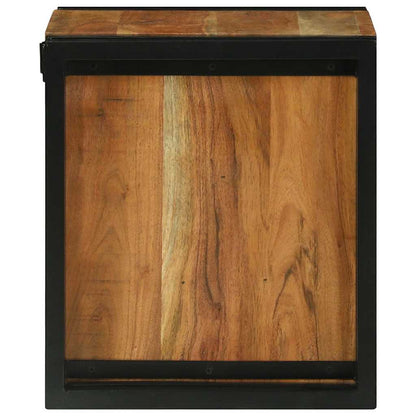 vidaXL Wine Rack Brown and Black 35 x 35 x 39 cm Solid Acacia Wood 5
