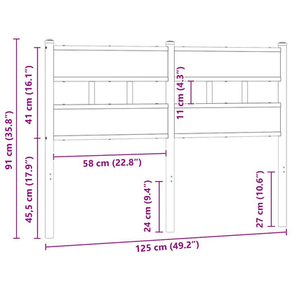 vidaXL Replace Headboard Smoked Oak 120 cm Iron and Engineered Wood 6