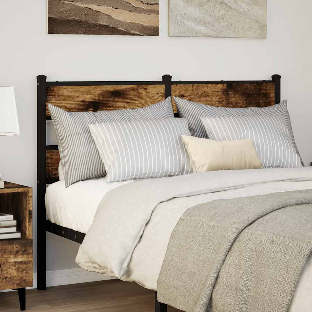 vidaXL Replace Headboard Smoked Oak 135 cm Iron and Engineered Wood 1