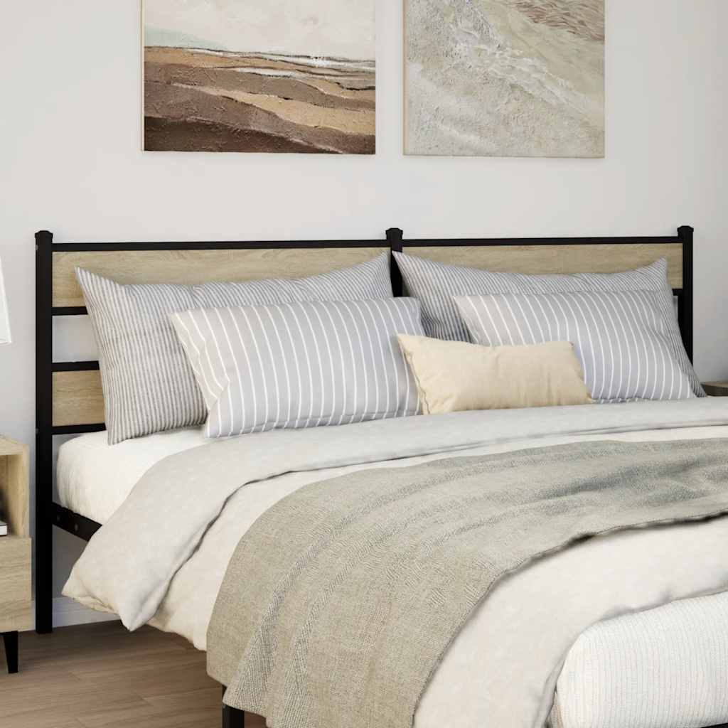 vidaXL Replace Headboard Sonoma Oak 180 cm Iron and Engineered Wood 1