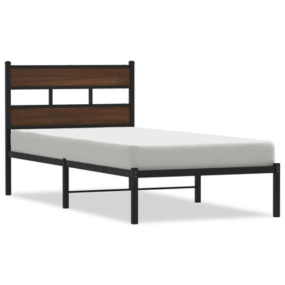 vidaXL Bed Frame without Mattress with Headboard Brown Oak 75x190 cm Small Single 2