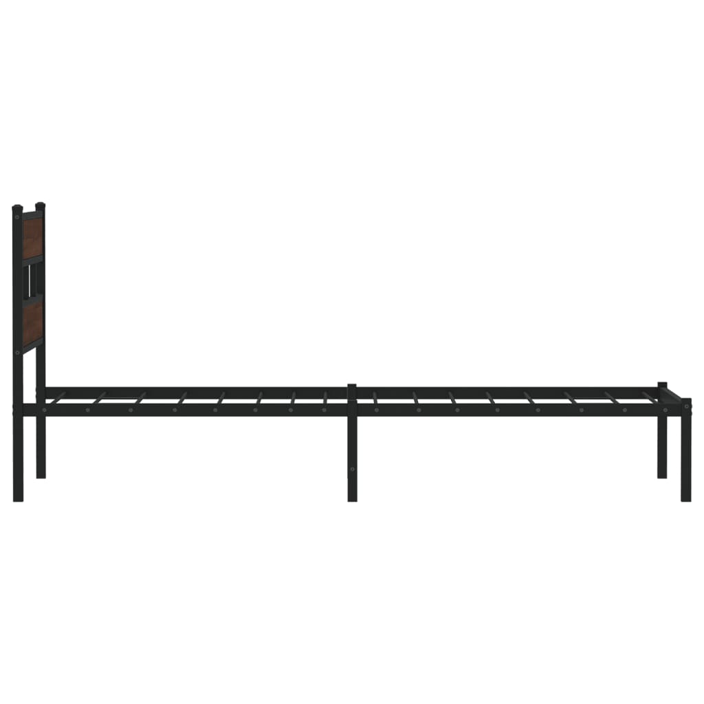 vidaXL Bed Frame without Mattress with Headboard Brown Oak 75x190 cm Small Single 5