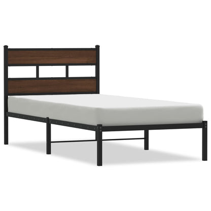 vidaXL Bed Frame without Mattress with Headboard Brown Oak 80x200 cm 2