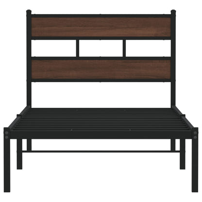 vidaXL Bed Frame without Mattress with Headboard Brown Oak 80x200 cm 4