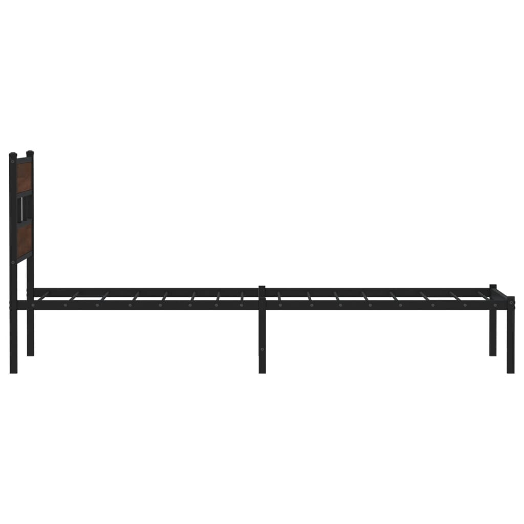 vidaXL Bed Frame without Mattress with Headboard Brown Oak 80x200 cm 5
