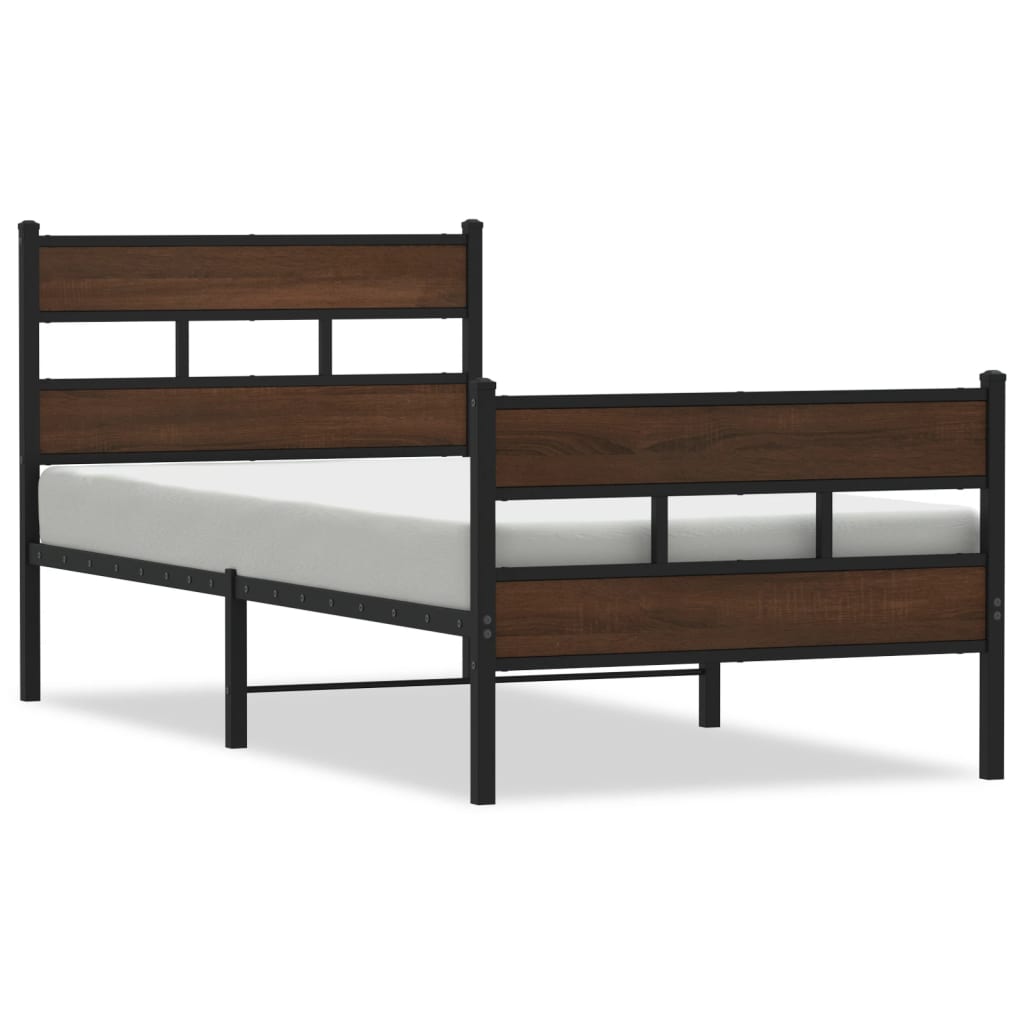 vidaXL Bed Frame without Mattress with Headboard and Footboard 80x200 cm 2