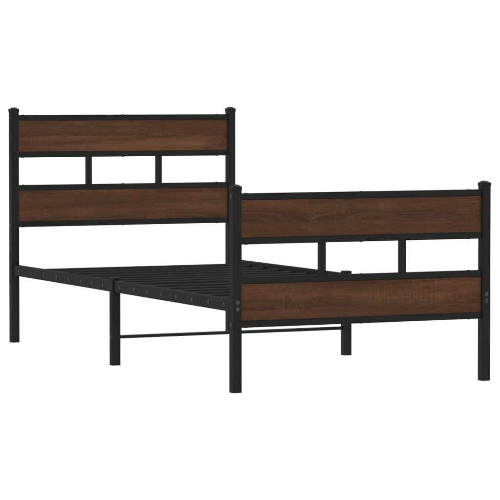 vidaXL Bed Frame without Mattress with Headboard and Footboard 80x200 cm 3