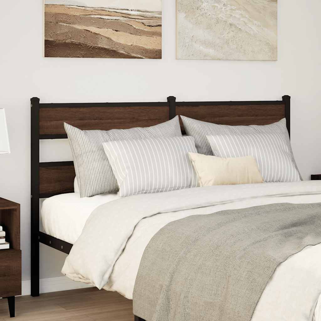 vidaXL Replace Headboard Brown Oak 135 cm Steel and Engineered Wood 1