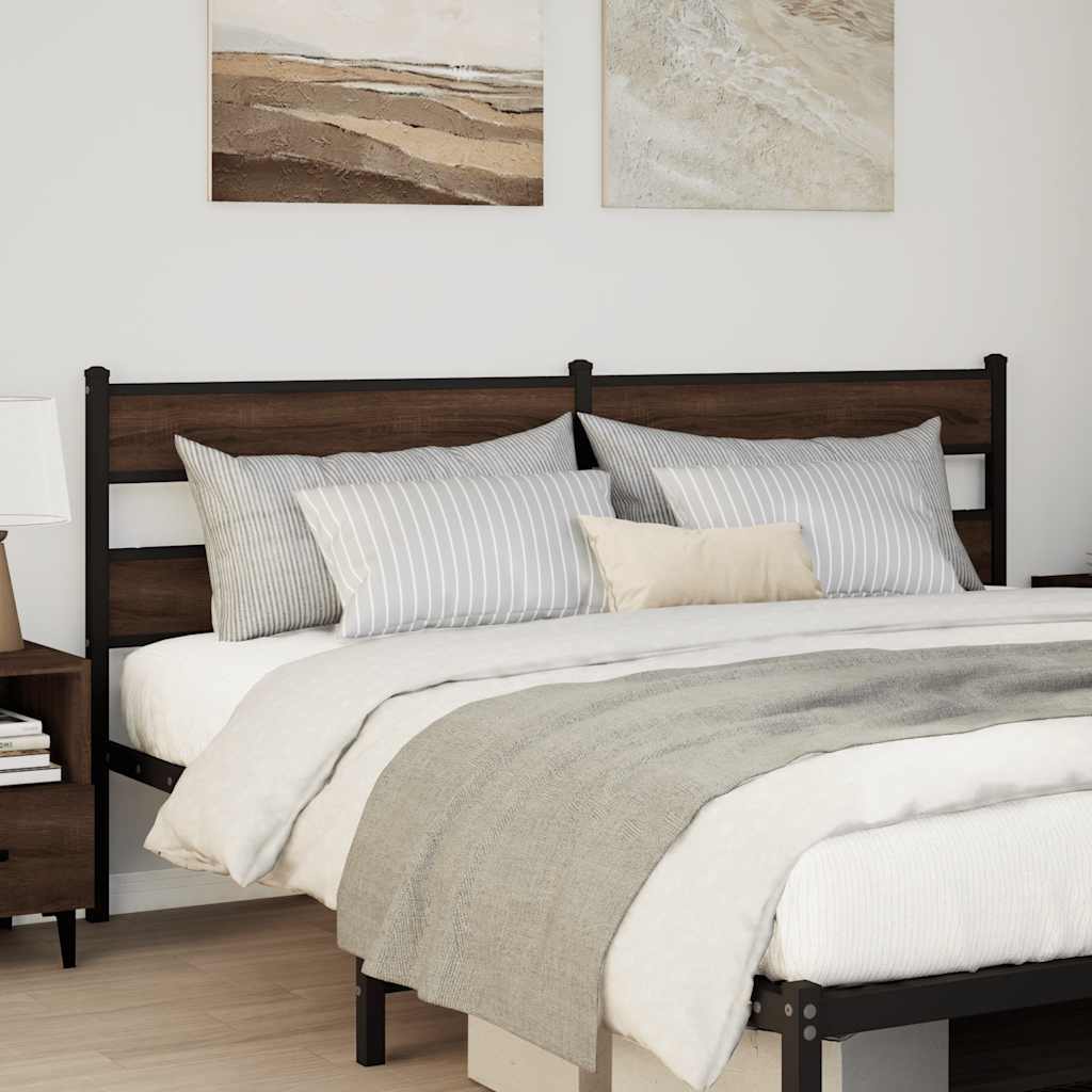 vidaXL Replace Headboard Brown Oak 200 cm Steel and Engineered Wood 1