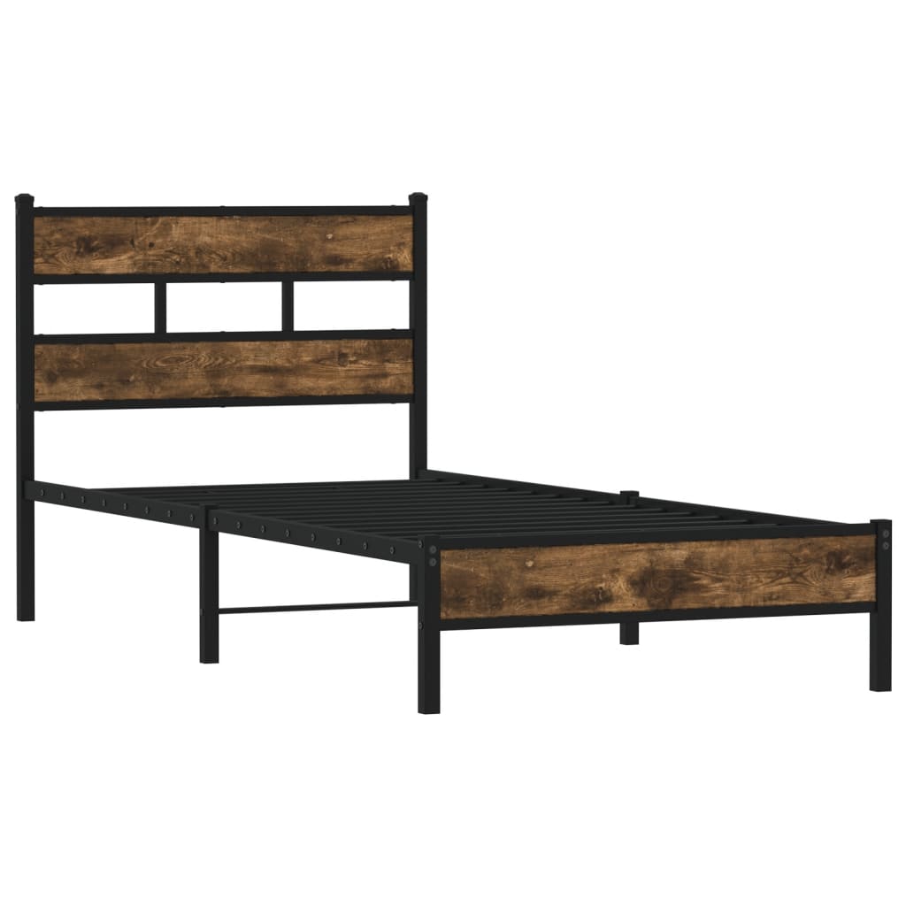 vidaXL Bed Frame without Mattress with Headboard Sonoma Oak 90x190 cm Single 3