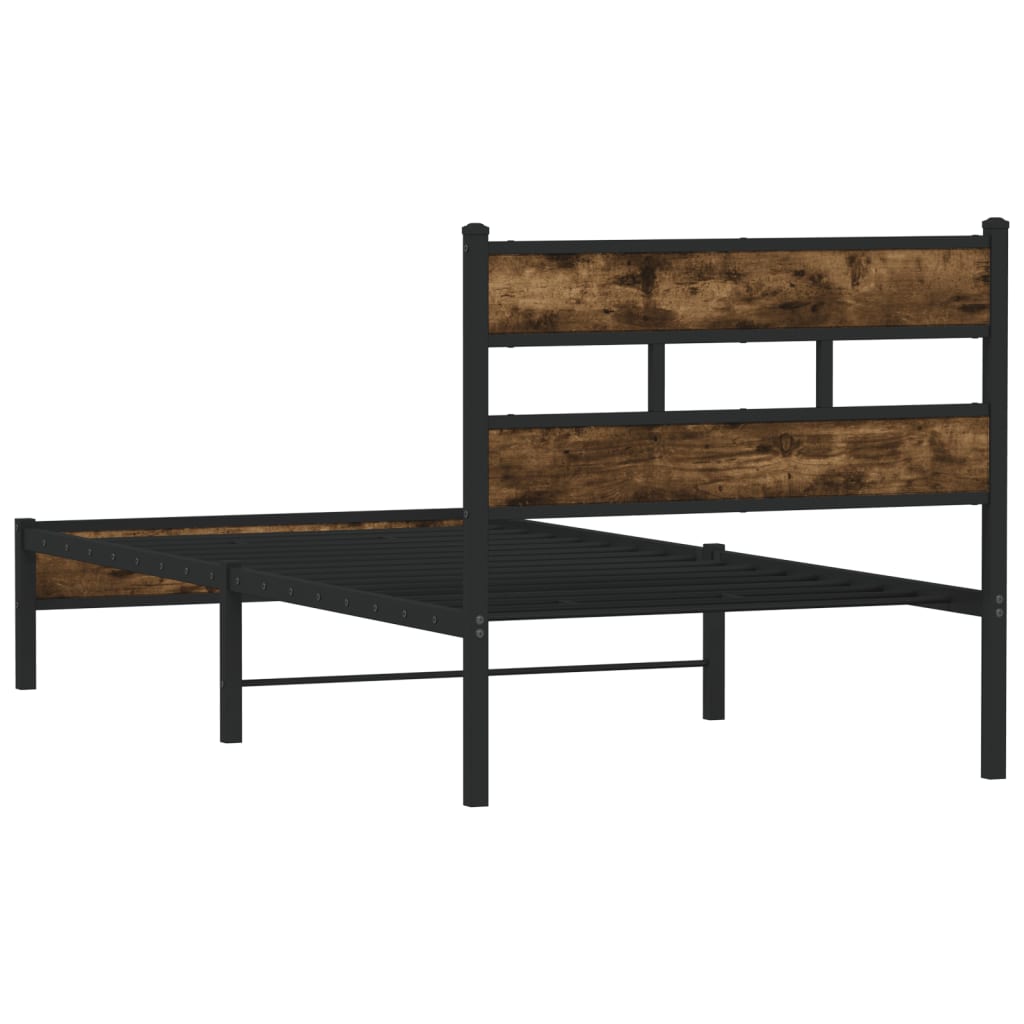vidaXL Bed Frame without Mattress with Headboard Sonoma Oak 90x190 cm Single 6