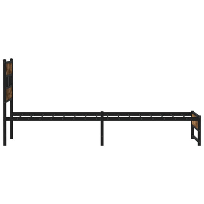 vidaXL Metal Bed Frame without Mattress Smoked Oak 75x190 cm Small Single 5
