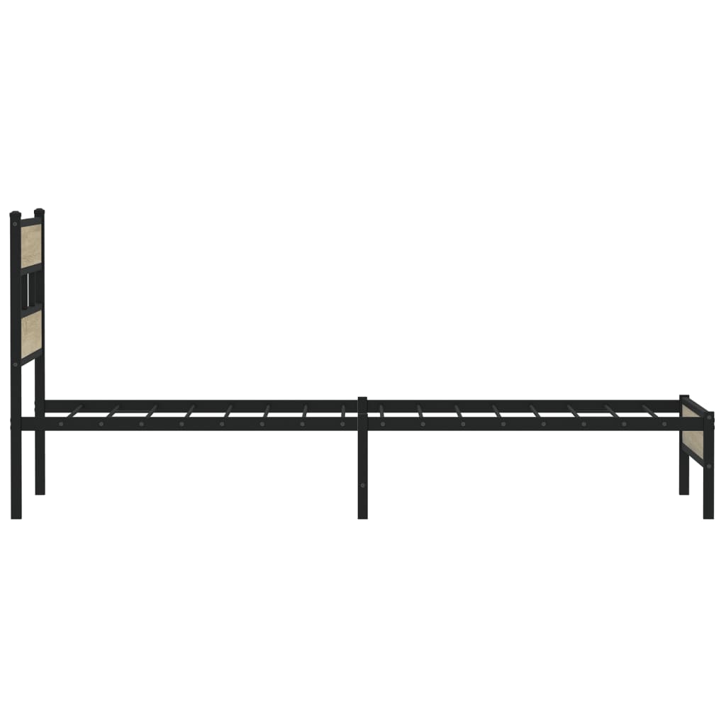 vidaXL Bed Frame without Mattress Sonoma Oak 75x190 cm Small Single Engineered Wood 5