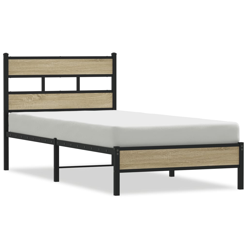 vidaXL Bed Frame without Mattress Sonoma Oak 80x200 cm Engineered Wood 2
